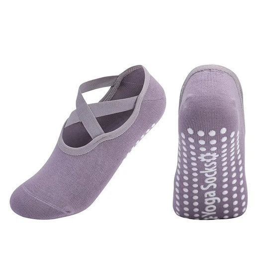 1Pair Professional Women Yoga Socks Silicone Anti-Slip Ballet Pilates Socks Women Backless Breathable Bandage Dance Sports Socks